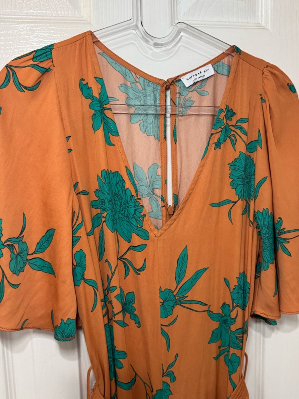 Anthropologie x Current Air flowy floral printed jumpsuit romper with belt - Picture 5 of 6